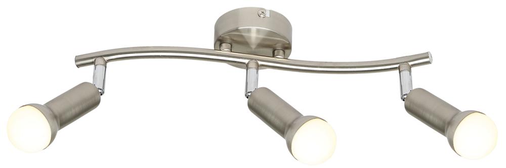 Plafonnier 3 Lampes Acier Satiné · Arc