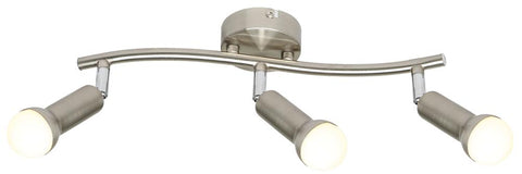 Plafonnier 3 Lampes Acier Satiné · Arc