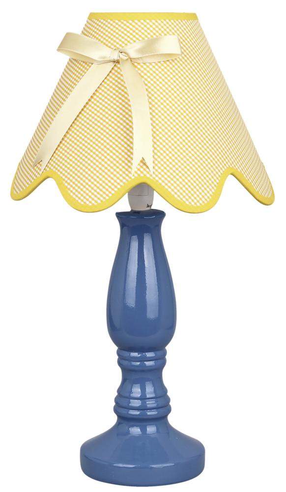 Lampe à poser Tissu Céramique Bleu et Jaune · Lola
