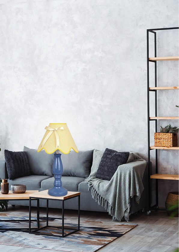 Lampe à poser Tissu Céramique Bleu et Jaune · Lola · photo 2