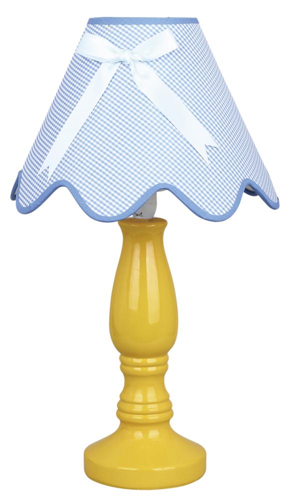 Lampe à poser Tissu Céramique Jaune et Bleu · Lola