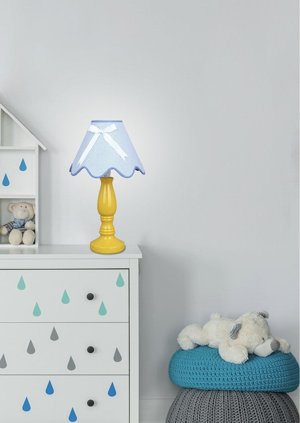 Lampe à poser Tissu Céramique Jaune et Bleu · Lola · photo 2