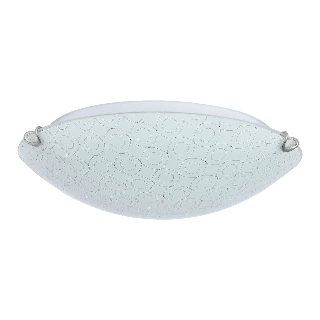 Plafonnier Acier Verre Blanc Chromé · Sesi