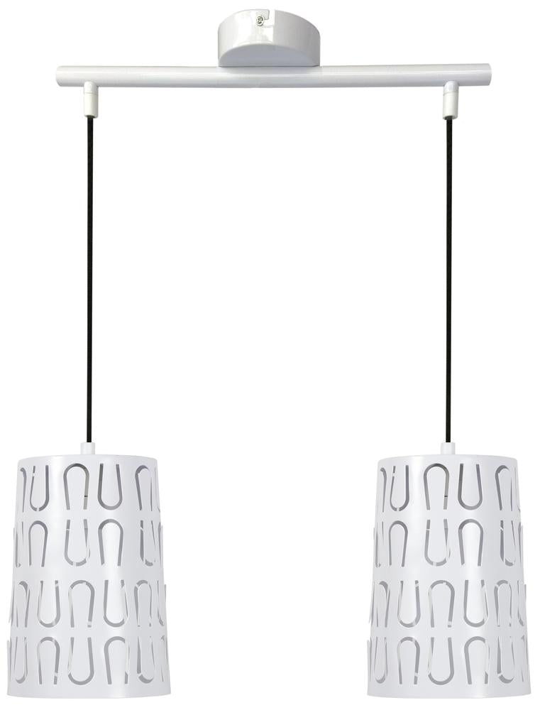 Suspension 2 Lampes Métal Blanc · Vista