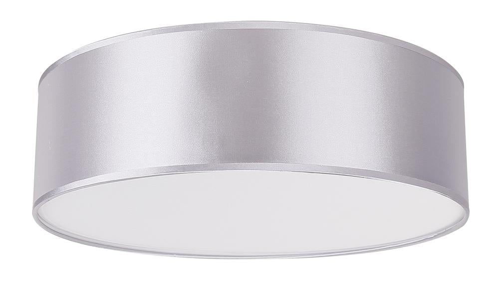 Suspension 3 Lampes Acier Tissu Gris · Kioto