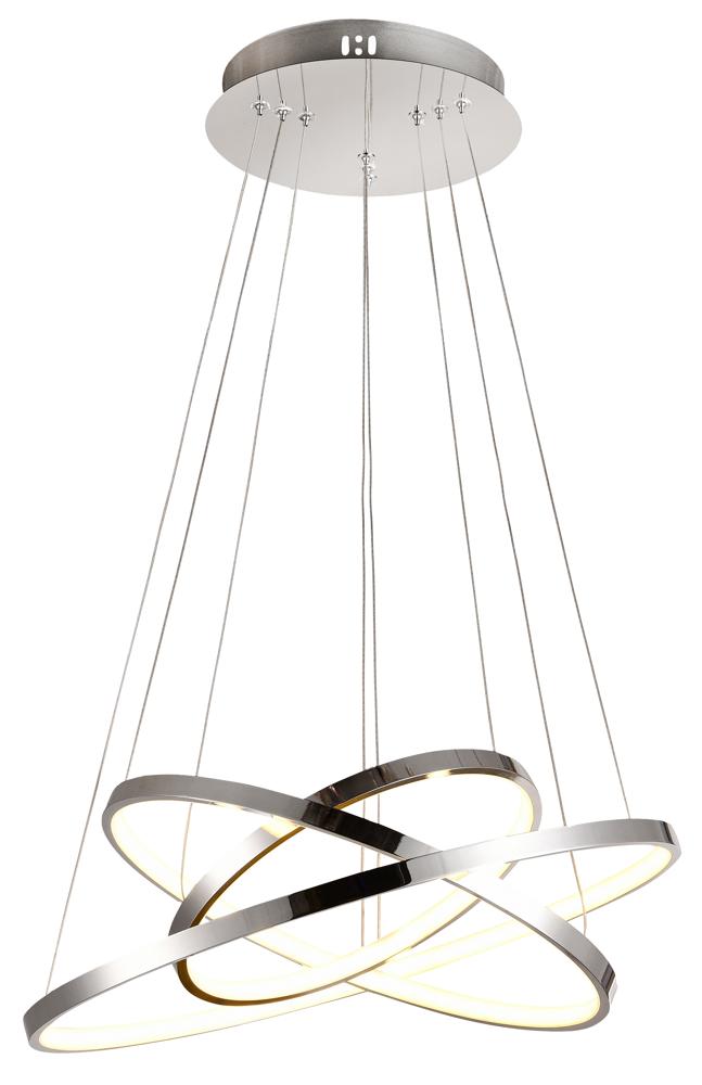 Suspension 3 Lampes LED Métal Chromé · Lune