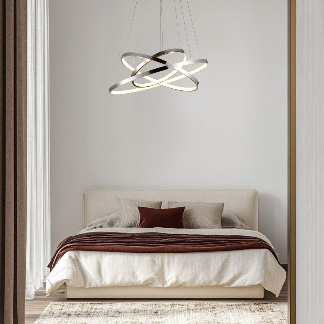 Suspension 3 Lampes LED Métal Chromé · Lune · photo 3