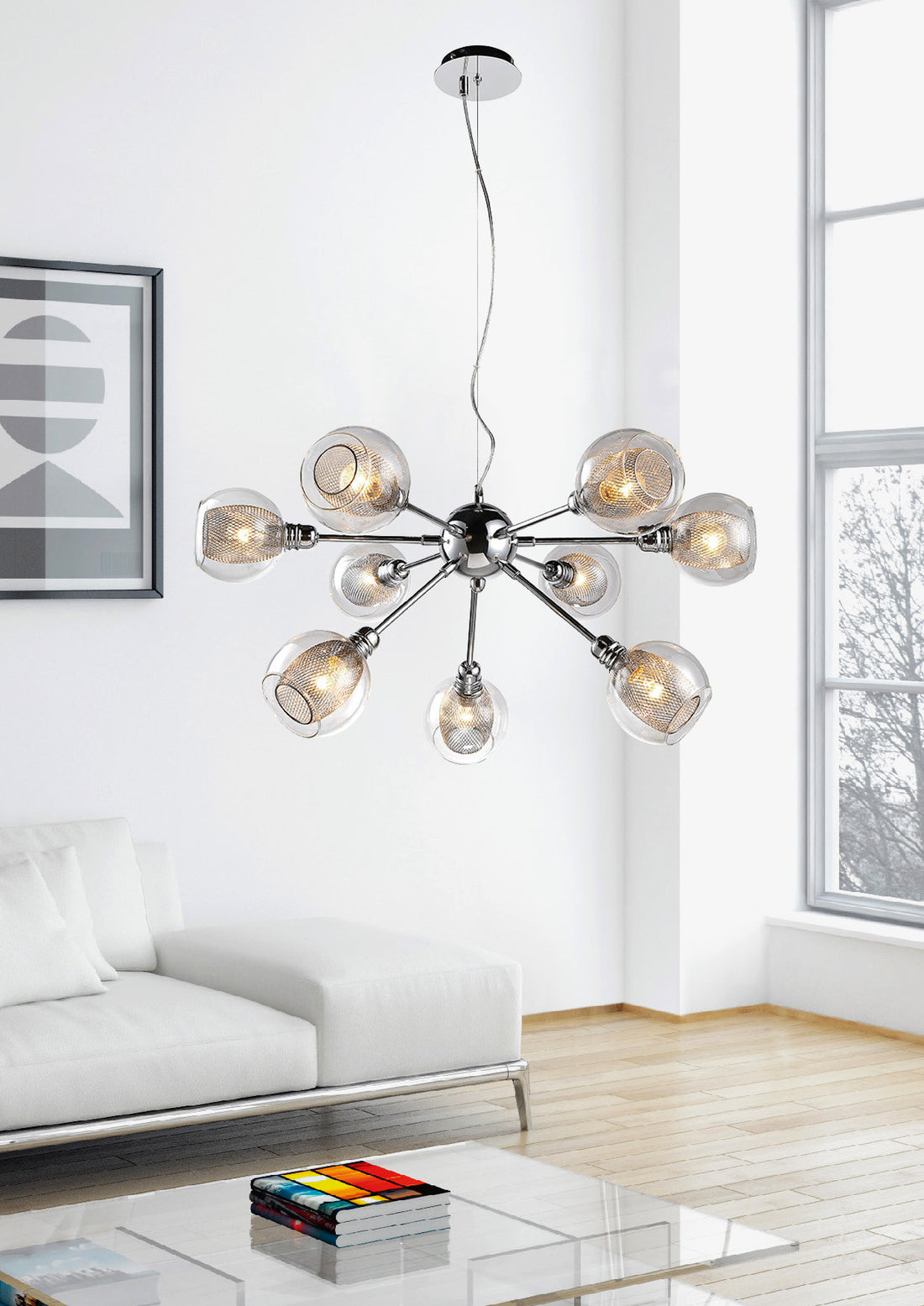 Suspension 9 Lampes Chromé E14 · Dixi · photo 2