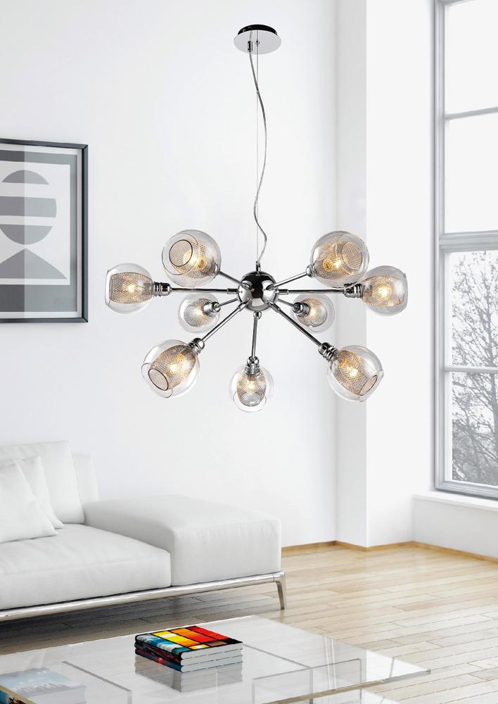 Suspension 9 Lampes Chromé E14 · Dixi · photo 4