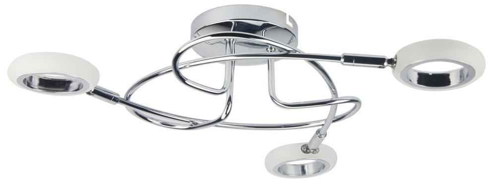 Plafonnier 3 Lampes LED Acier Composite Chromé Blanc · Aurelion