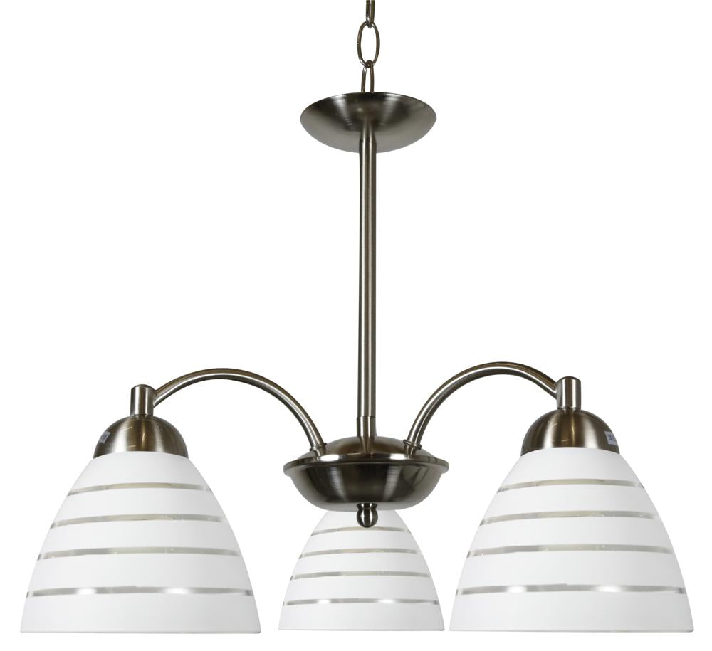 Suspension 3 Lampes Acier Verre Satiné · Uli