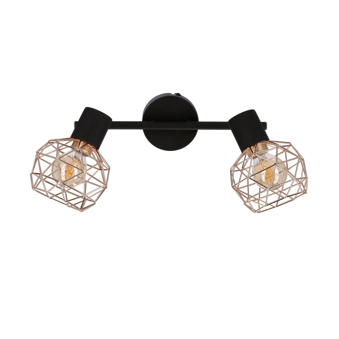 Plafonnier 2 Lampes Acier Noir Doré · Acrobat