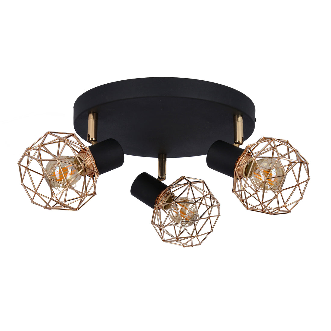 Plafonnier 3 Lampes Métal Noir Doré · Acrobat · photo 3