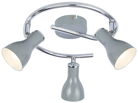 Plafonnier 3 Lampes Acier Blanc · Julie