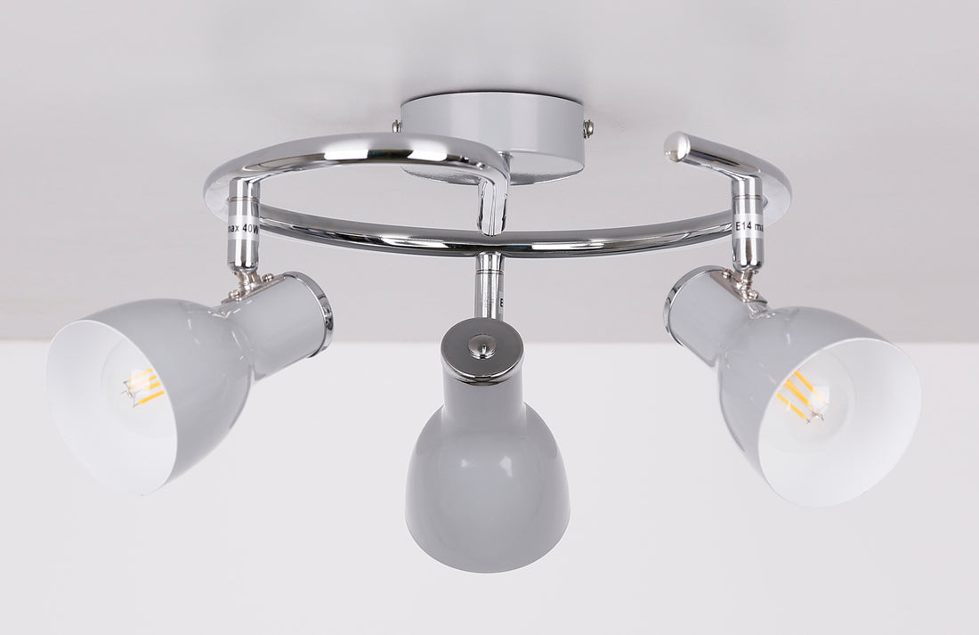 Plafonnier 3 Lampes Acier Blanc · Julie · photo 2