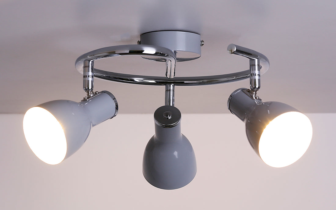 Plafonnier 3 Lampes Acier Blanc · Julie · photo 3