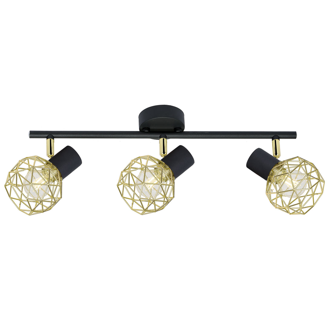 Plafonnier 3 Lampes Acier Noir Doré · Acrobat