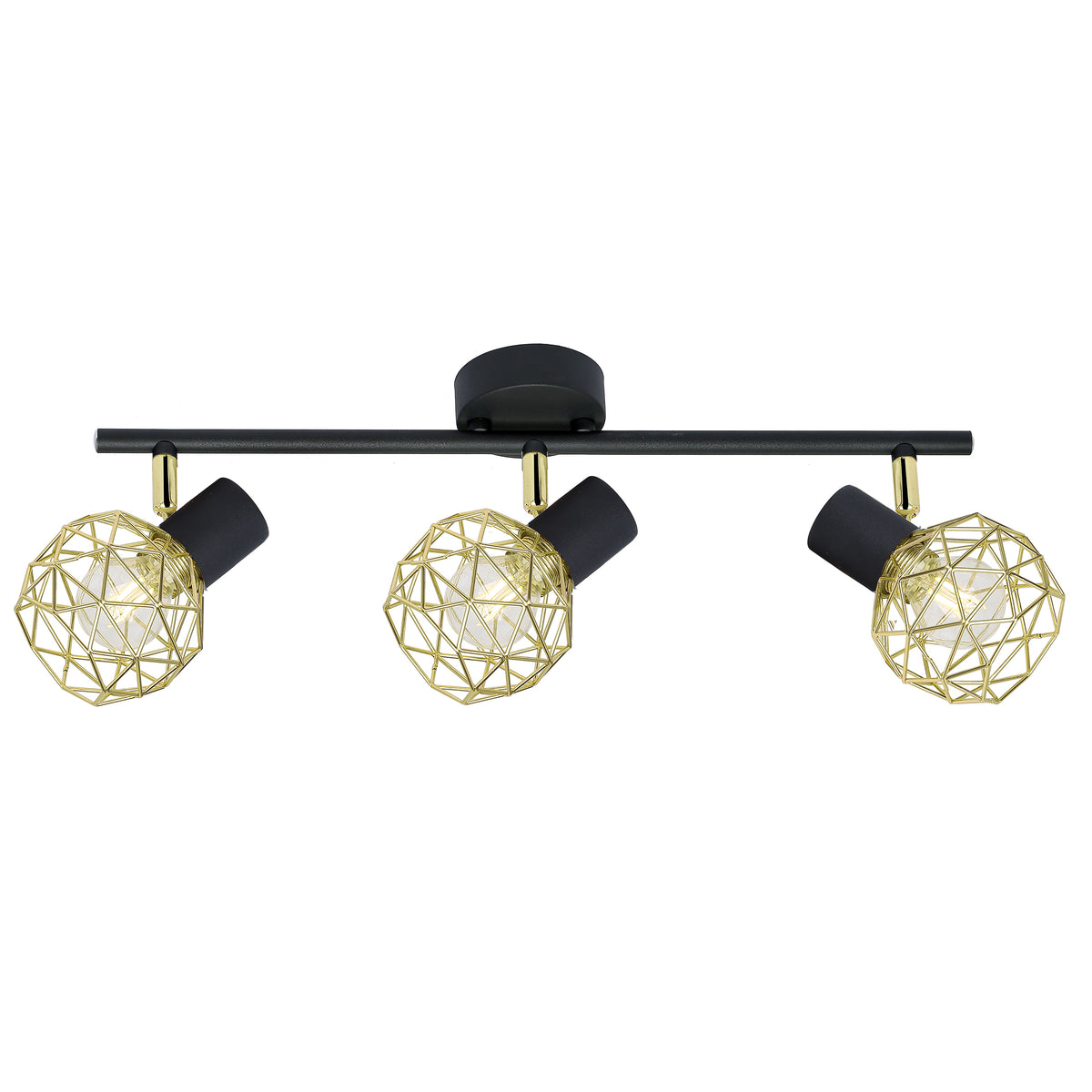 Plafonnier 3 Lampes Acier Noir Doré · Acrobat