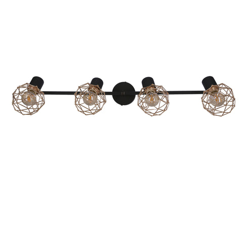 Plafonnier 4 Lampes Acier Noir Doré · Acrobat