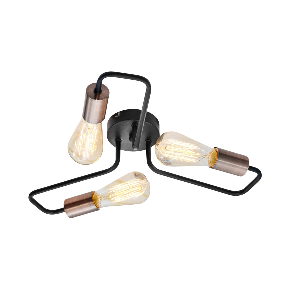 Suspension 3 Lampes Acier Noir · Herpe · photo 3