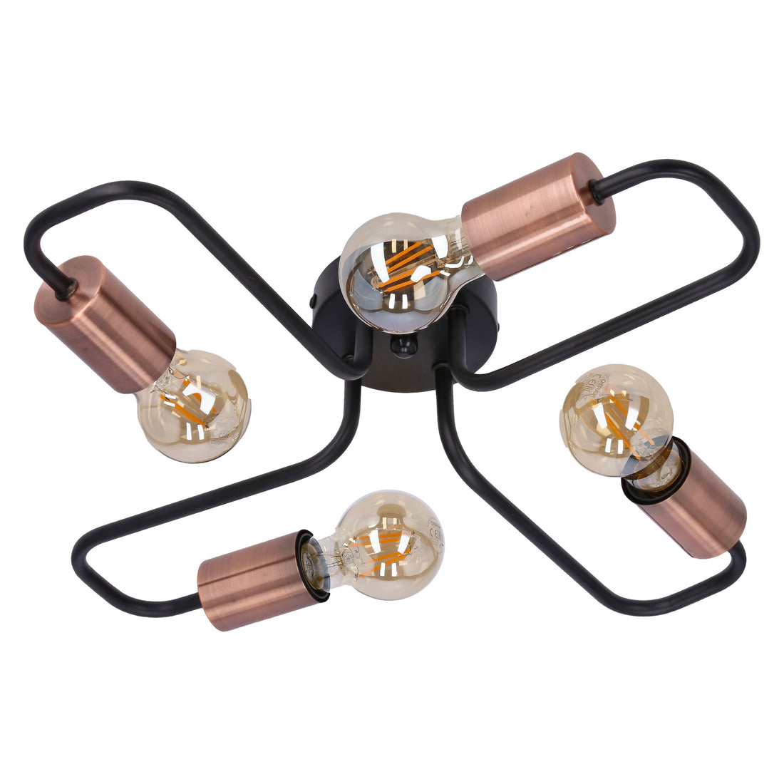 Suspension 4 Lampes Acier Noir · Herpe