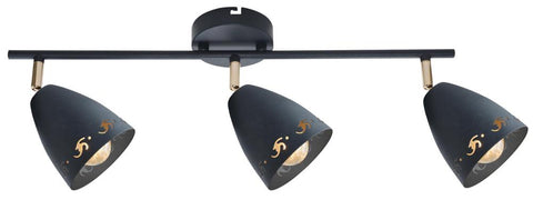 Plafonnier 3 Lampes Métal Noir · Coty