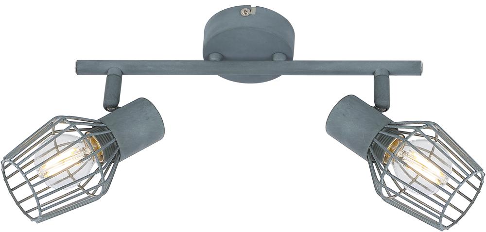 Plafonnier 2 Lampes Métal Gris · Viking