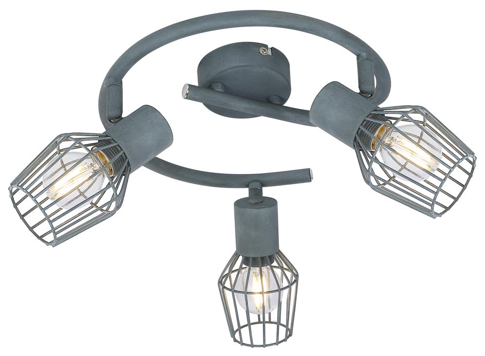 Plafonnier 3 Lampes Métal Gris · Viking