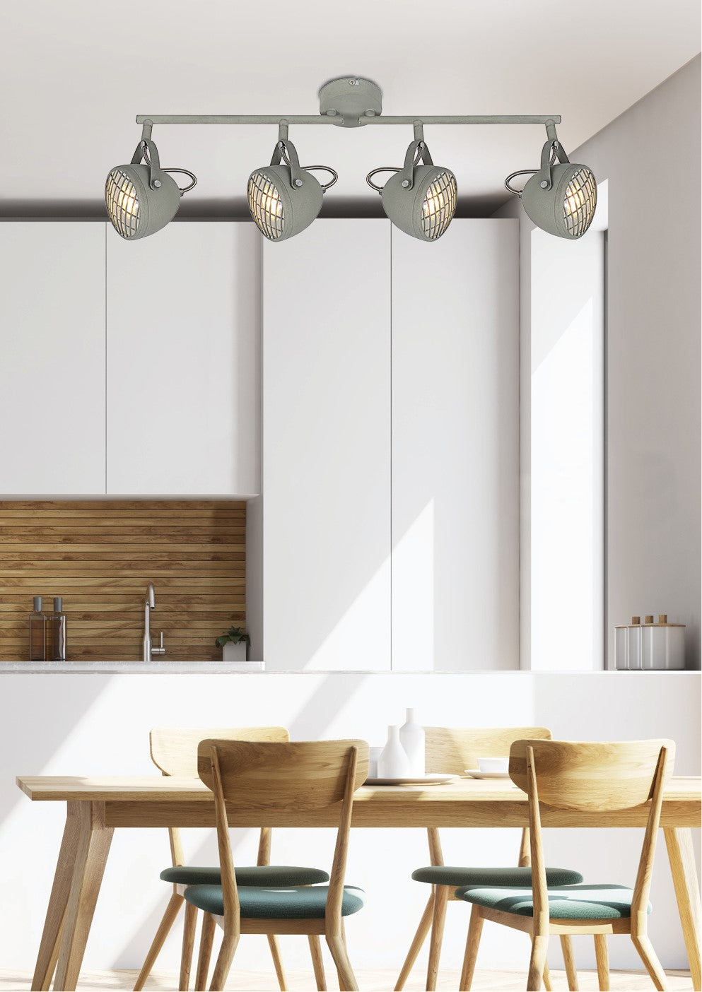 Plafonnier 4 Lampes Métal Gris · Pent · photo 2