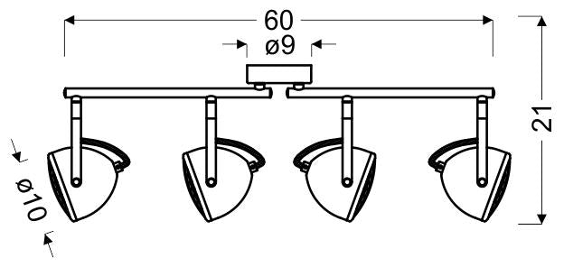 Plafonnier 4 Lampes Métal Gris · Pent · photo 4