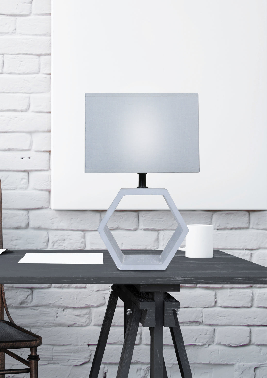 Lampe à poser Tissu Graphite E27 · Vidal · photo 2