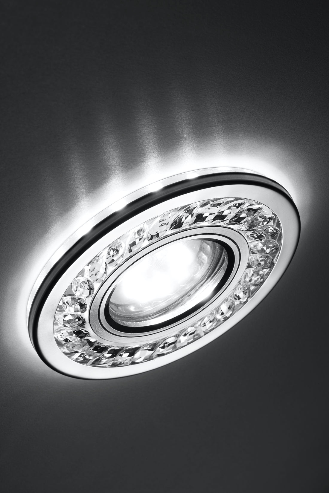 Spot LED Acier Verre Cristal Chromé Transparent · photo 2