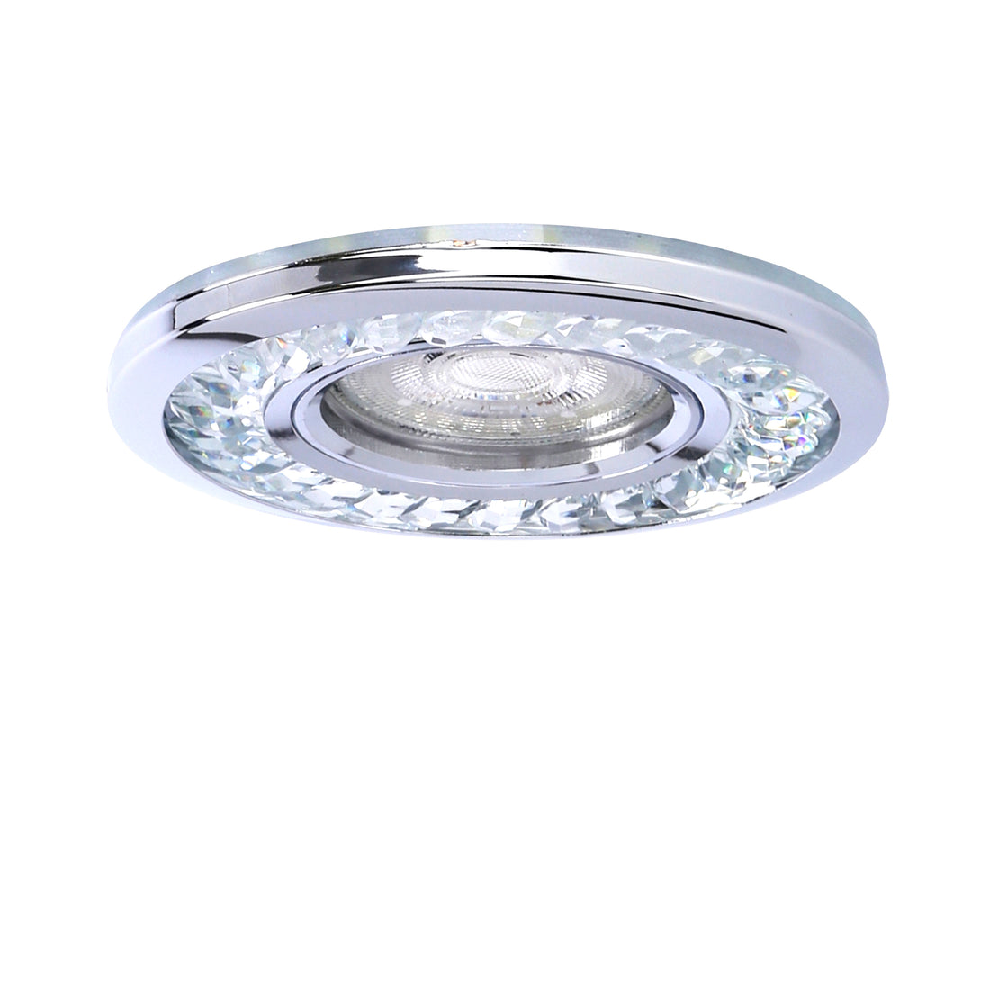 Spot LED Acier Verre Cristal Chromé Transparent · photo 3