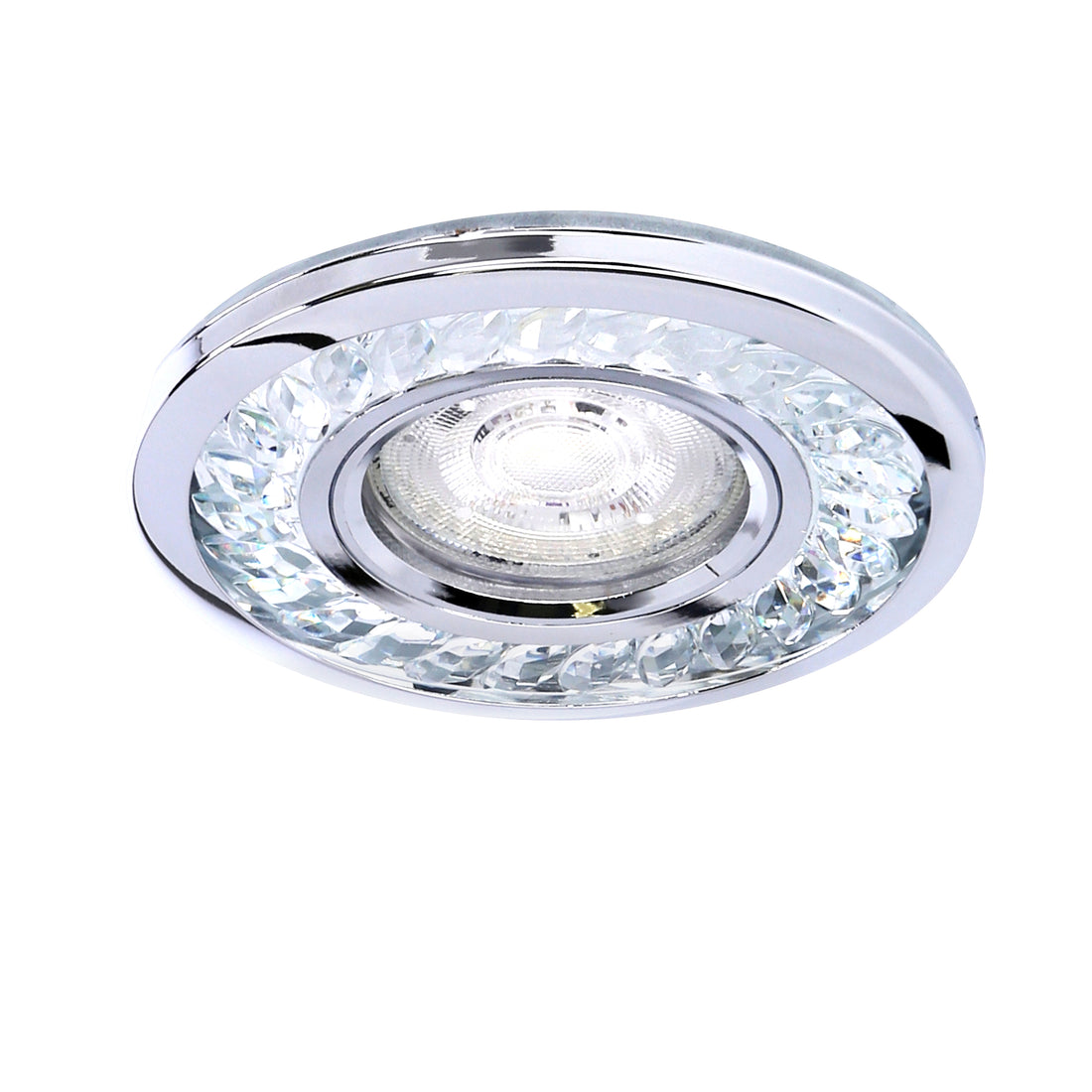 Spot LED Acier Verre Cristal Chromé Transparent · photo 4