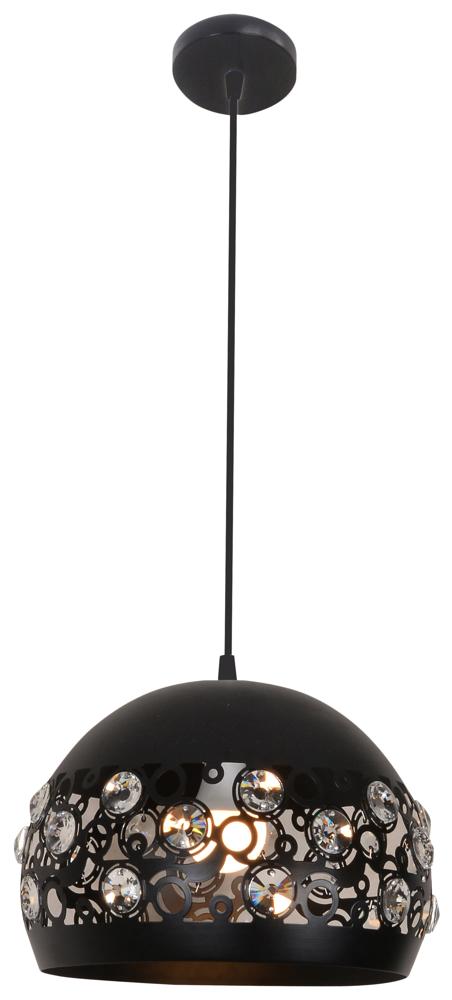 Suspension Métal Verre Cristal Noir · Jolina