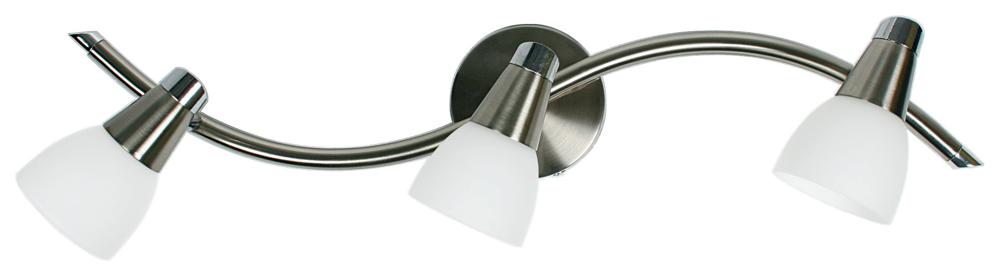 Plafonnier 3 Lampes Acier Verre Satiné · Selia