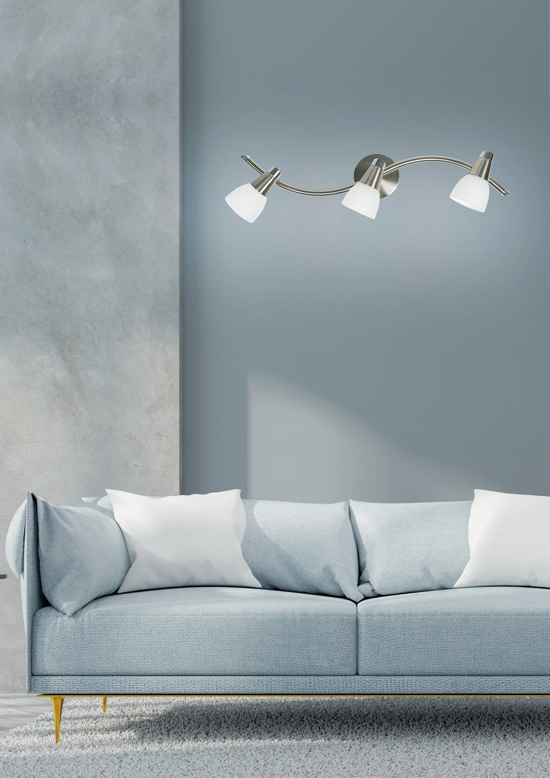 Plafonnier 3 Lampes Acier Verre Satiné · Selia · photo 2