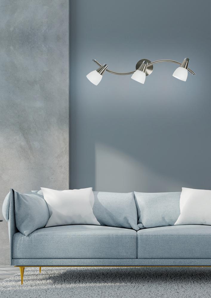 Plafonnier 3 Lampes Acier Verre Satiné · Selia · photo 3