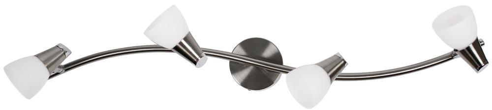 Plafonnier 4 Lampes Acier Verre Satiné · Selia