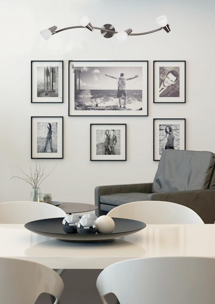 Plafonnier 4 Lampes Acier Verre Satiné · Selia · photo 3