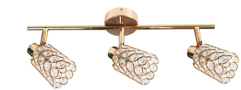 Plafonnier 3 Lampes Métal Cristal Laiton · York