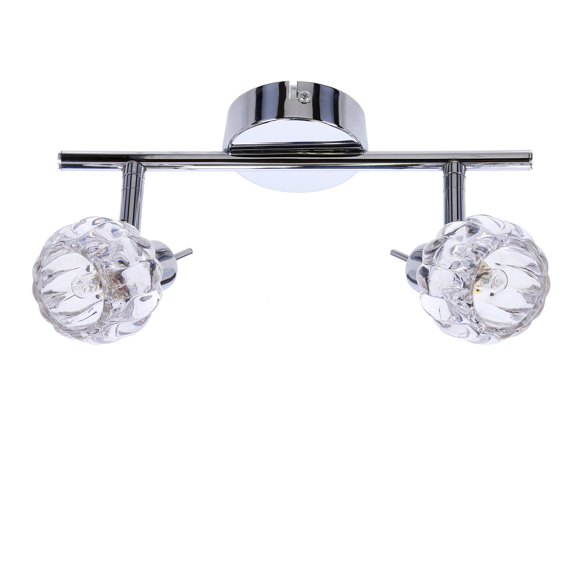 Plafonnier 2 Lampes Métal Cristal Chromé · Bombola · photo 3