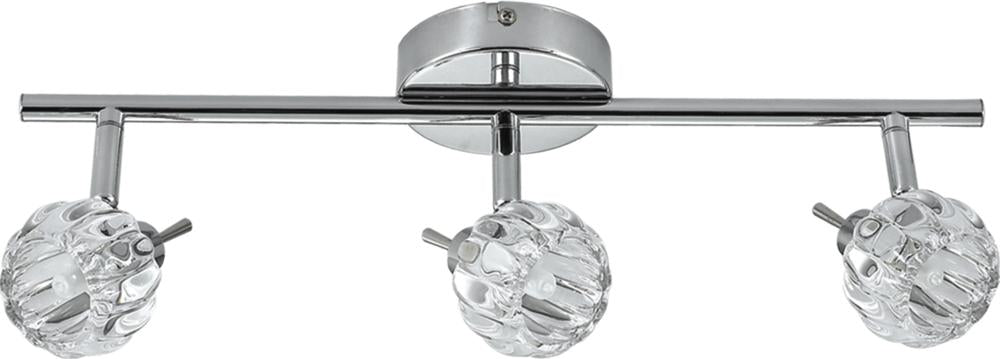 Plafonnier 3 Lampes Métal Cristal Chromé · Bombola