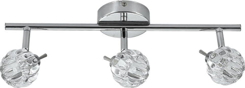 Plafonnier 3 Lampes Métal Cristal Chromé · Bombola