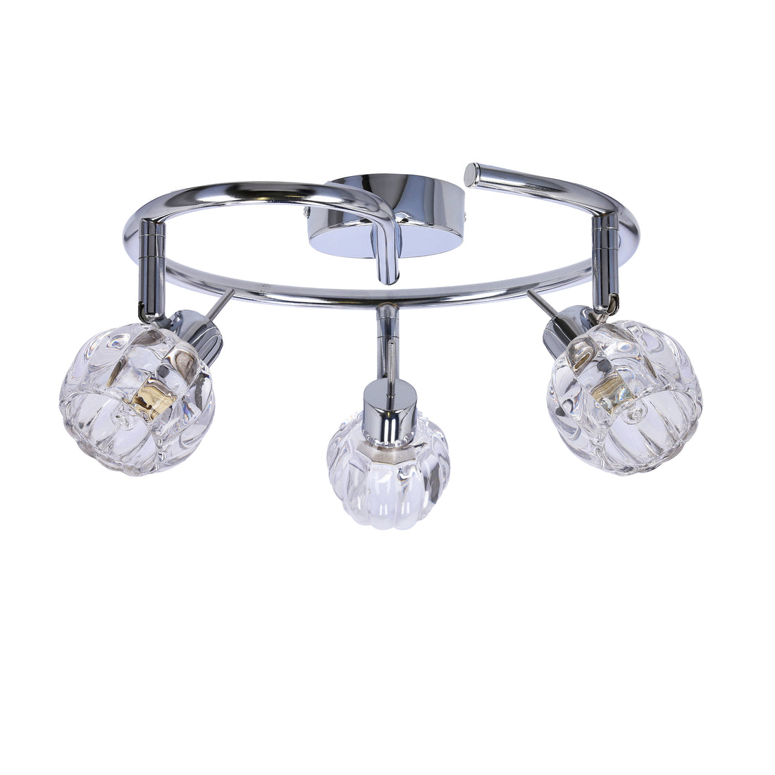 Plafonnier 3 Lampes Métal Cristal Chromé · Bombola · photo 3