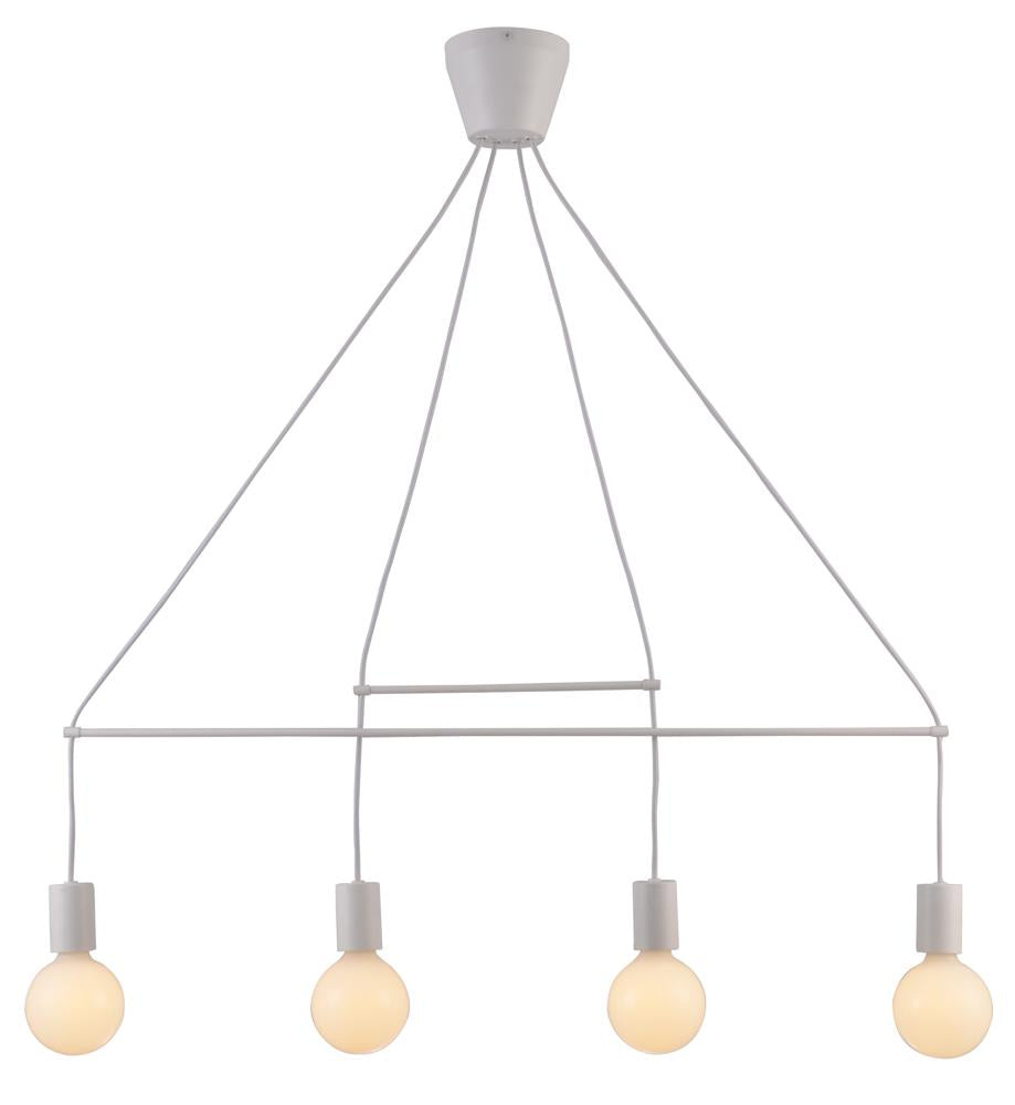 Suspension 4 Lampes Métal Mat Blanc · Alto