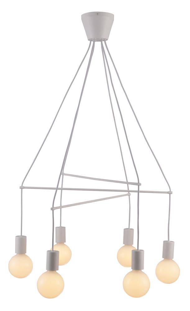 Suspension 6 Lampes Métal Mat Blanc · Alto