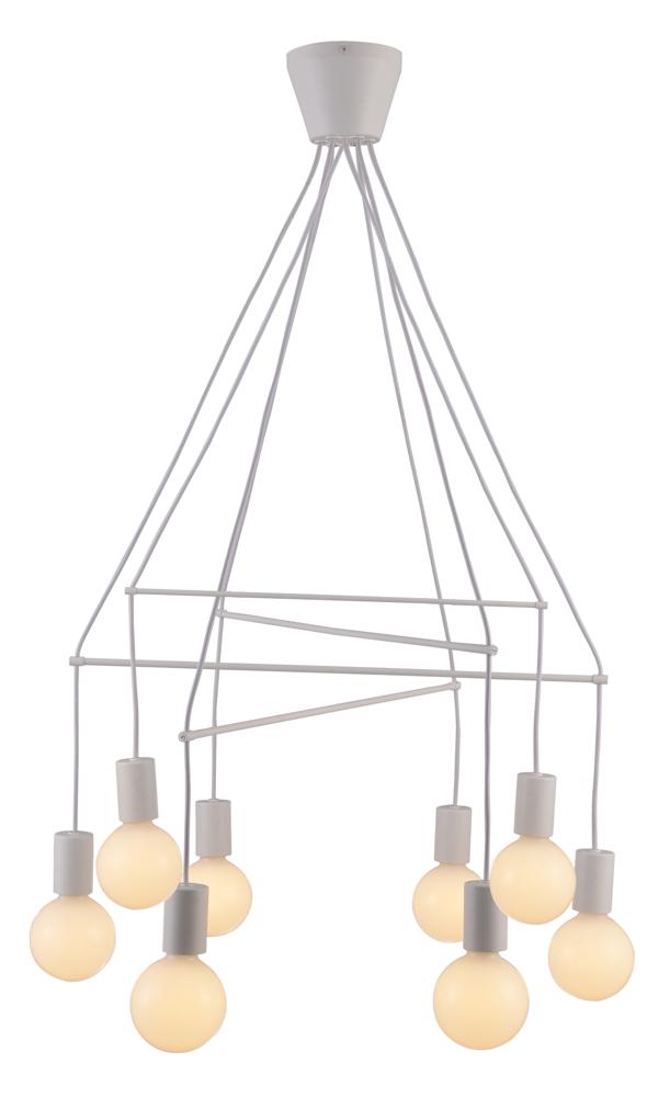 Suspension 8 Lampes Métal Mat Blanc · Alto