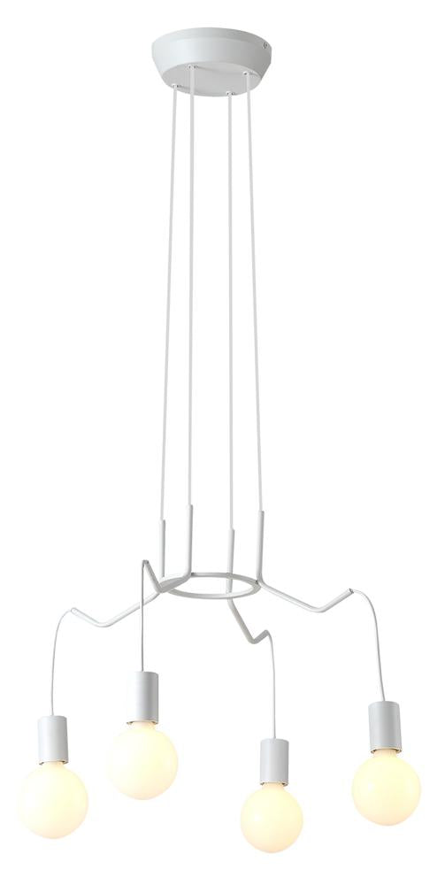 Suspension 4 Lampes Métal Mat Blanc · Basso