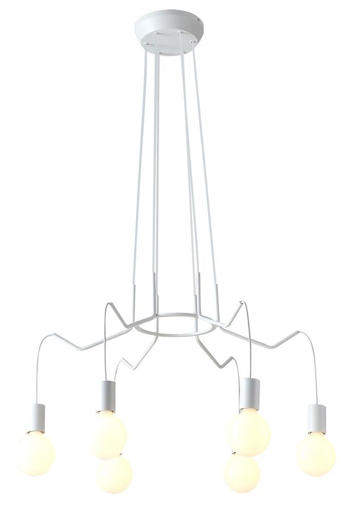 Suspension 6 Lampes Métal Mat Blanc · Basso